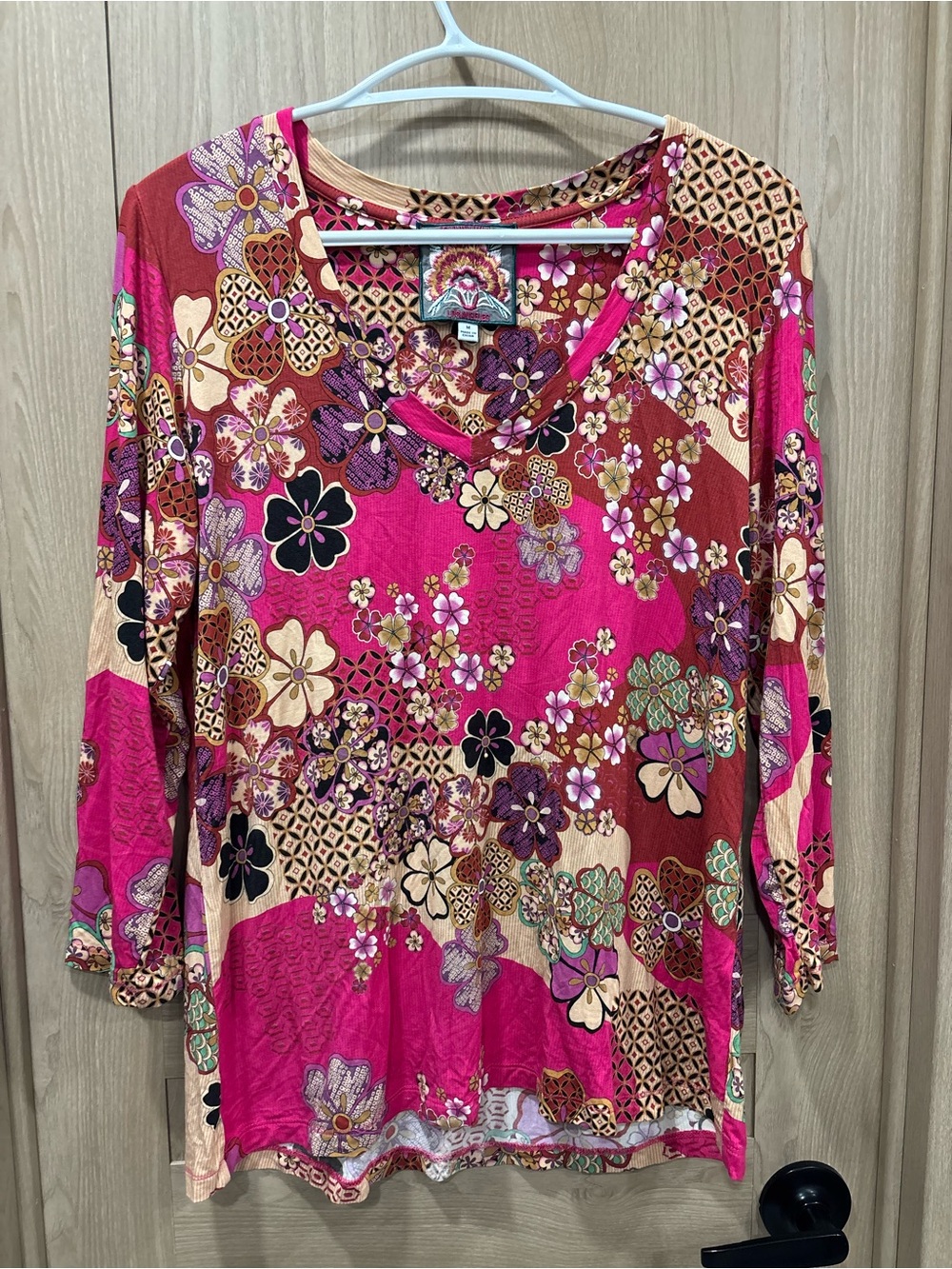 Johnny Was Floral Long Sleeve Top Size M Boho